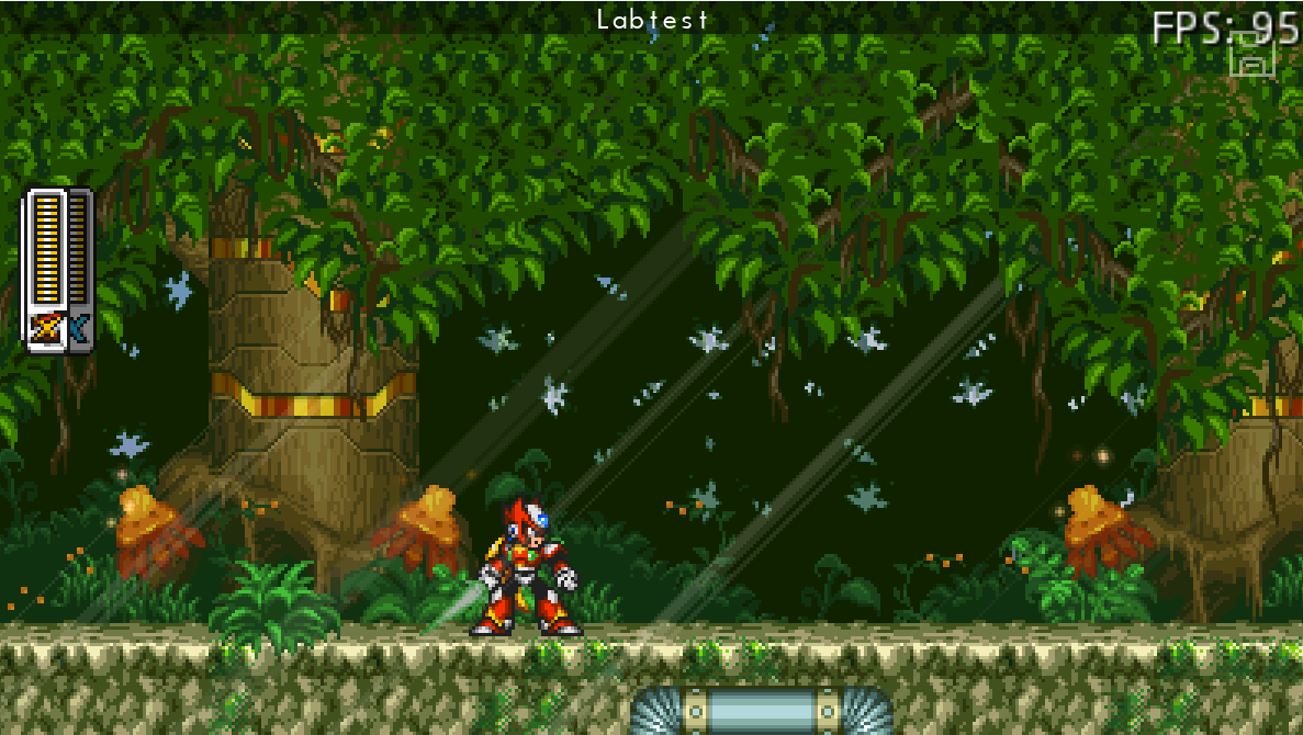 Gameplay — Zero explorando uma fase de floresta